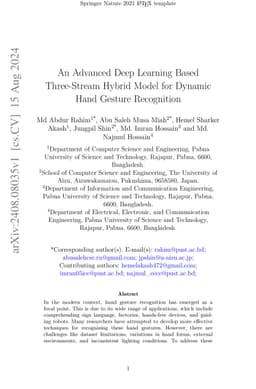 An Advanced Deep Learning Based Three-Stream Hybrid Model for Dynamic
  Hand Gesture Recognition
