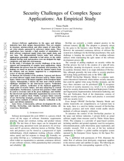 Security Challenges of Complex Space Applications: An Empirical Study