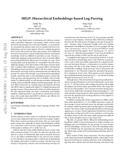 HELP: Hierarchical Embeddings-based Log Parsing