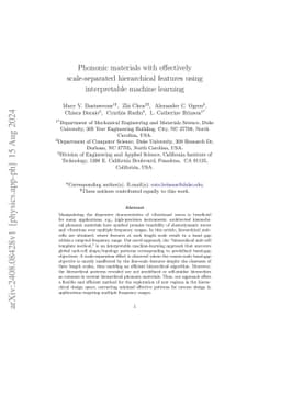 Phononic materials with effectively scale-separated hierarchical
  features using interpretable machine learning