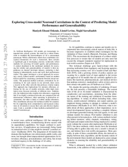 Exploring Cross-model Neuronal Correlations in the Context of Predicting
  Model Performance and Generalizability