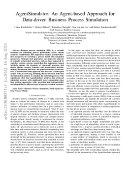 AgentSimulator: An Agent-based Approach for Data-driven Business Process
  Simulation
