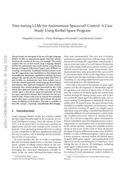 Fine-tuning LLMs for Autonomous Spacecraft Control: A Case Study Using
  Kerbal Space Program