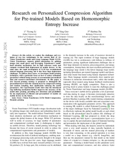 Research on Personalized Compression Algorithm for Pre-trained Models
  Based on Homomorphic Entropy Increase