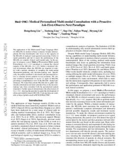 Med-PMC: Medical Personalized Multi-modal Consultation with a Proactive
  Ask-First-Observe-Next Paradigm