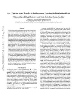 CAT: Caution Aware Transfer in Reinforcement Learning via Distributional
  Risk