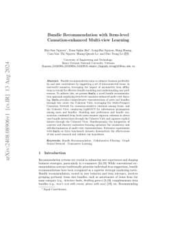 Bundle Recommendation with Item-level Causation-enhanced Multi-view
  Learning