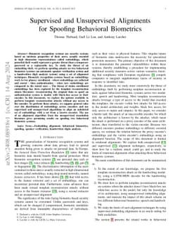 Supervised and Unsupervised Alignments for Spoofing Behavioral
  Biometrics