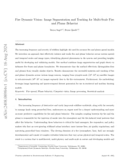 Fire Dynamic Vision: Image Segmentation and Tracking for Multi-Scale
  Fire and Plume Behavior