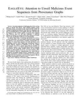 EagleEye: Attention to Unveil Malicious Event Sequences from Provenance
  Graphs
