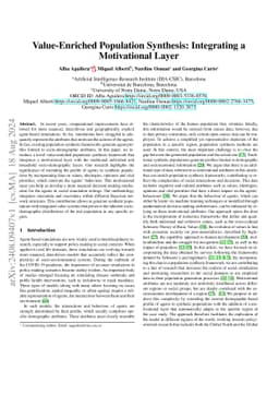 Value-Enriched Population Synthesis: Integrating a Motivational Layer