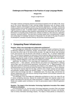Challenges and Responses in the Practice of Large Language Models