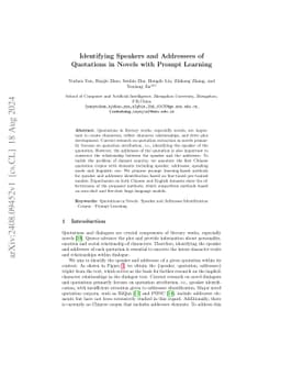 Identifying Speakers and Addressees of Quotations in Novels with Prompt
  Learning
