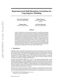 Reparameterized Multi-Resolution Convolutions for Long Sequence
  Modelling