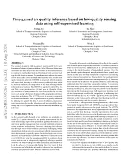 Fine-gained air quality inference based on low-quality sensing data
  using self-supervised learning