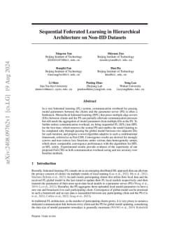 Sequential Federated Learning in Hierarchical Architecture on Non-IID
  Datasets