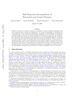 Shift-Dispersion Decompositions of Wasserstein and Cramér Distances