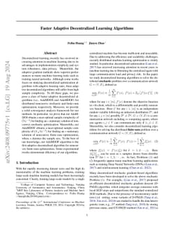 Faster Adaptive Decentralized Learning Algorithms