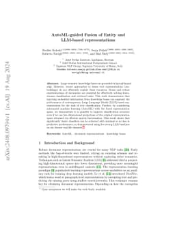 AutoML-guided Fusion of Entity and LLM-based representations