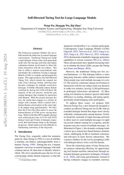 Self-Directed Turing Test for Large Language Models