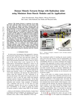 Human Mimetic Forearm Design with Radioulnar Joint using Miniature
  Bone-Muscle Modules and Its Applications