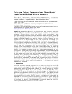 Principle Driven Parameterized Fiber Model based on GPT-PINN Neural
  Network