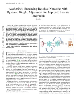 AdaResNet: Enhancing Residual Networks with Dynamic Weight Adjustment
  for Improved Feature Integration