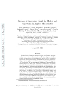 Towards a Knowledge Graph for Models and Algorithms in Applied Mathematics