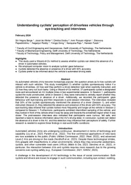 Understanding cyclists' perception of driverless vehicles through
  eye-tracking and interviews