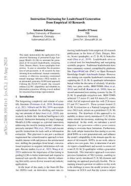 Instruction Finetuning for Leaderboard Generation from Empirical AI
  Research