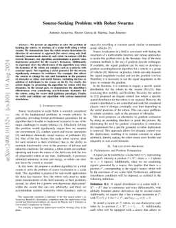 Source-Seeking Problem with Robot Swarms