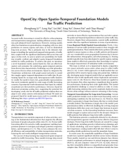 OpenCity: Open Spatio-Temporal Foundation Models for Traffic Prediction