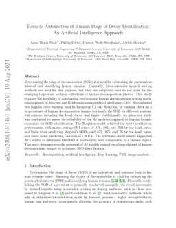 Towards Automation of Human Stage of Decay Identification: An Artificial
  Intelligence Approach