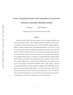 Issues of parameterization and computation for posterior inference in
  partially identified models