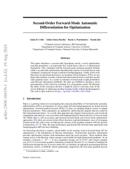 Second-Order Forward-Mode Automatic Differentiation for Optimization