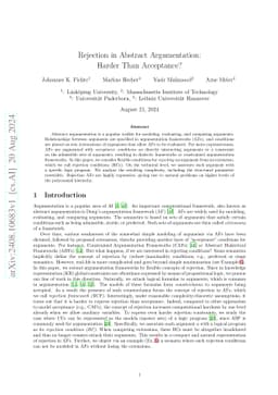Rejection in Abstract Argumentation: Harder Than Acceptance?