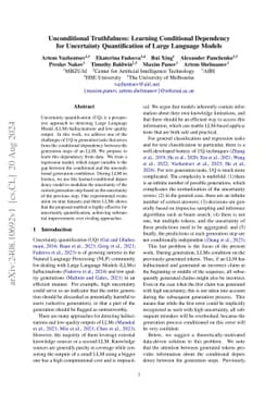 Unconditional Truthfulness: Learning Conditional Dependency for
  Uncertainty Quantification of Large Language Models