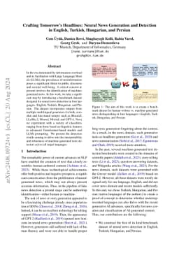 Crafting Tomorrow's Headlines: Neural News Generation and Detection in
  English, Turkish, Hungarian, and Persian