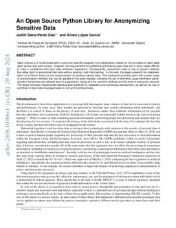 An Open Source Python Library for Anonymizing Sensitive Data