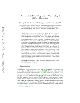 Just a Hint: Point-Supervised Camouflaged Object Detection