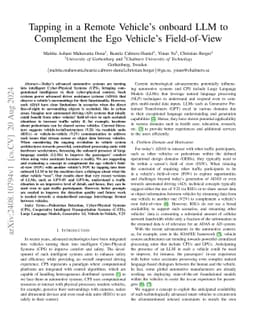 Tapping in a Remote Vehicle's onboard LLM to Complement the Ego
  Vehicle's Field-of-View