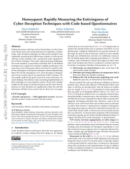 Honeyquest: Rapidly Measuring the Enticingness of Cyber Deception
  Techniques with Code-based Questionnaires