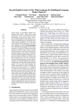 Beyond English-Centric LLMs: What Language Do Multilingual Language
  Models Think in?