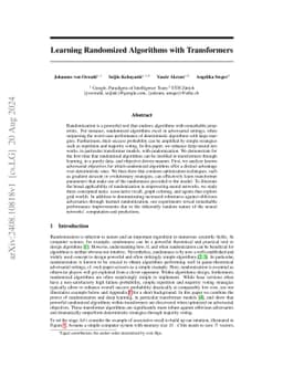 Learning Randomized Algorithms with Transformers
