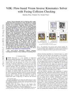 ViIK: Flow-based Vision Inverse Kinematics Solver with Fusing Collision
  Checking