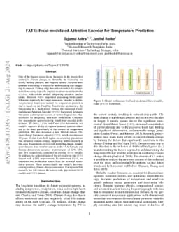 FATE: Focal-modulated Attention Encoder for Temperature Prediction
