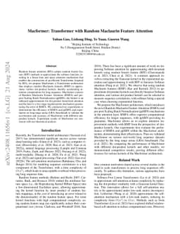 Macformer: Transformer with Random Maclaurin Feature Attention