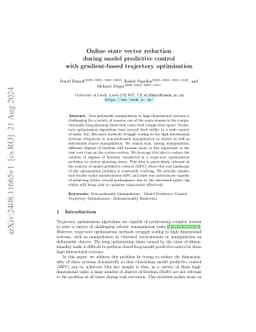 Online state vector reduction during model predictive control with
  gradient-based trajectory optimisation