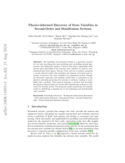 Physics-informed Discovery of State Variables in Second-Order and
  Hamiltonian Systems