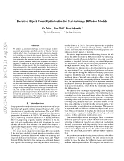 Iterative Object Count Optimization for Text-to-image Diffusion Models